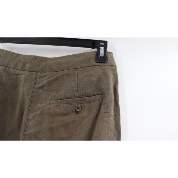 wilfred women’s 00 Allant pants linen olive green belted pockets cuffed cropped - Picture 6 of 12